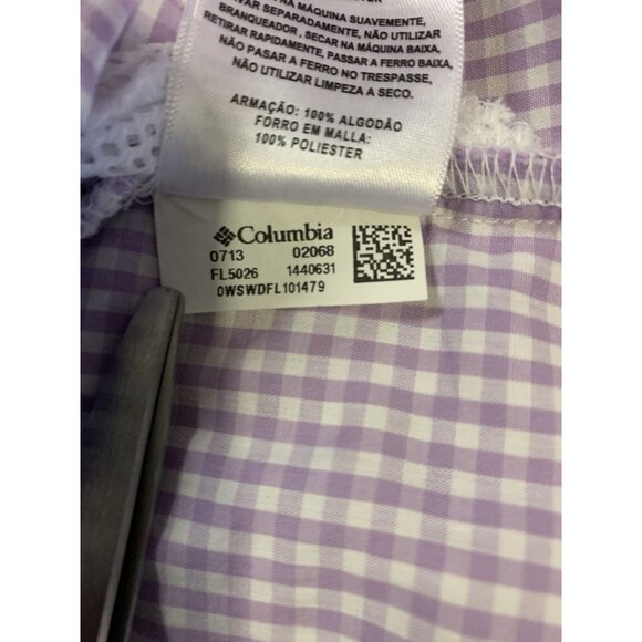 Columbia PFG Dress Large Sleeveless Super Bonehead Lilac Purple Plaid Gorpcore - Picture 9 of 16